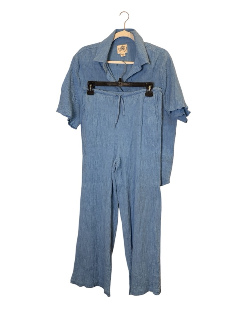 Billabong Women’s Laura Lightweight Blue Cotton Gauze Beach Set sz M